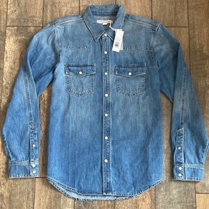 NWT Outerknown Westerly Denim Shirt in Authentic Blue - Men's Size M